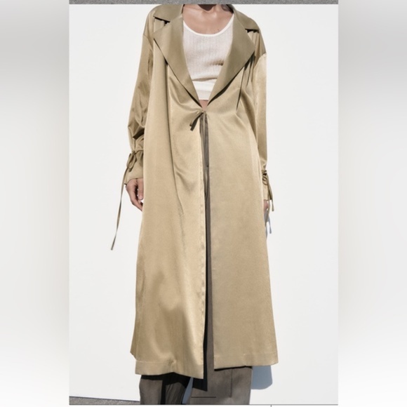 Zara Wrinkle Look Flowy Trench (NWT) - Picture 4 of 16